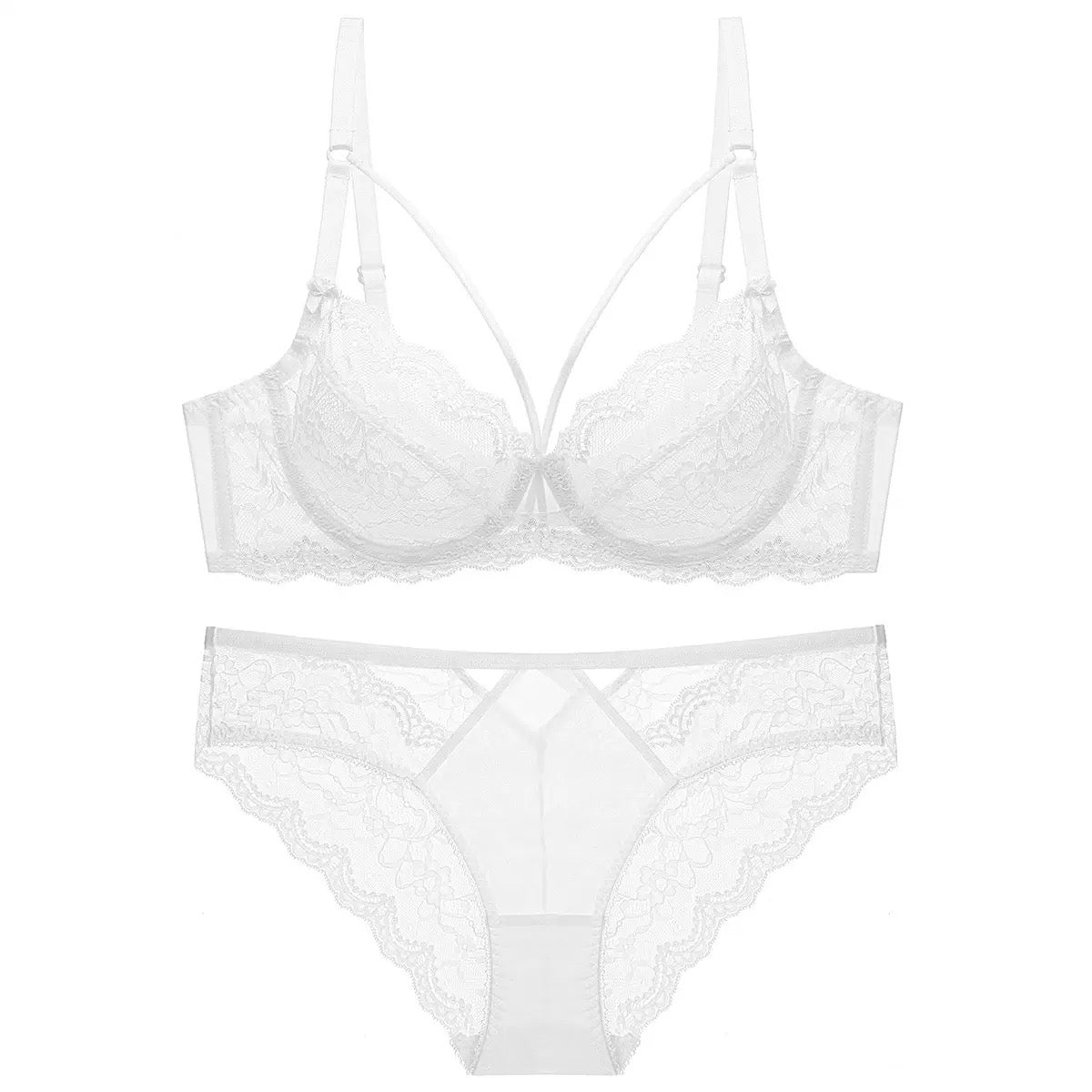 Women's Sexy Lace Ultra-Thin Transparent Bra Set