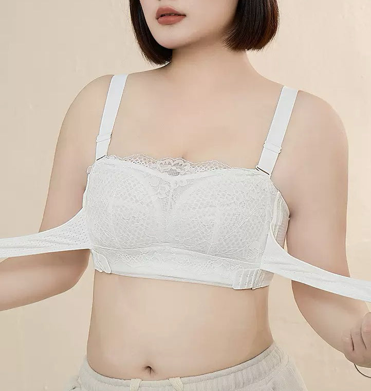 Plus Size Front-Closure Anti-Slip Strapless Bra - Seamless, Lightweight & Breathable Uplift Bustier