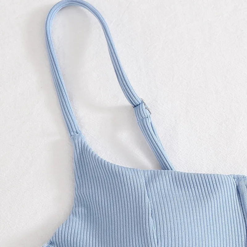 Solid Color Two-Piece Swimwear
