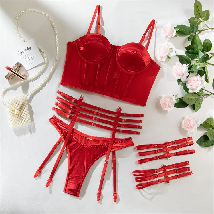 Fishbone Strap Lingerie Set