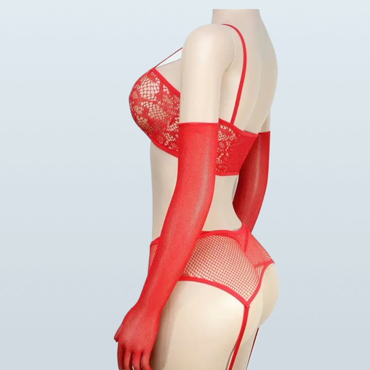 Five-pieces Red Erotic Lingerie