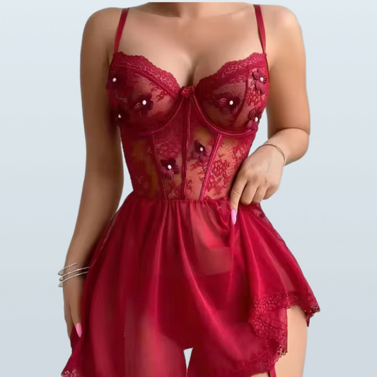 Hollow Lace Sexy Babydoll