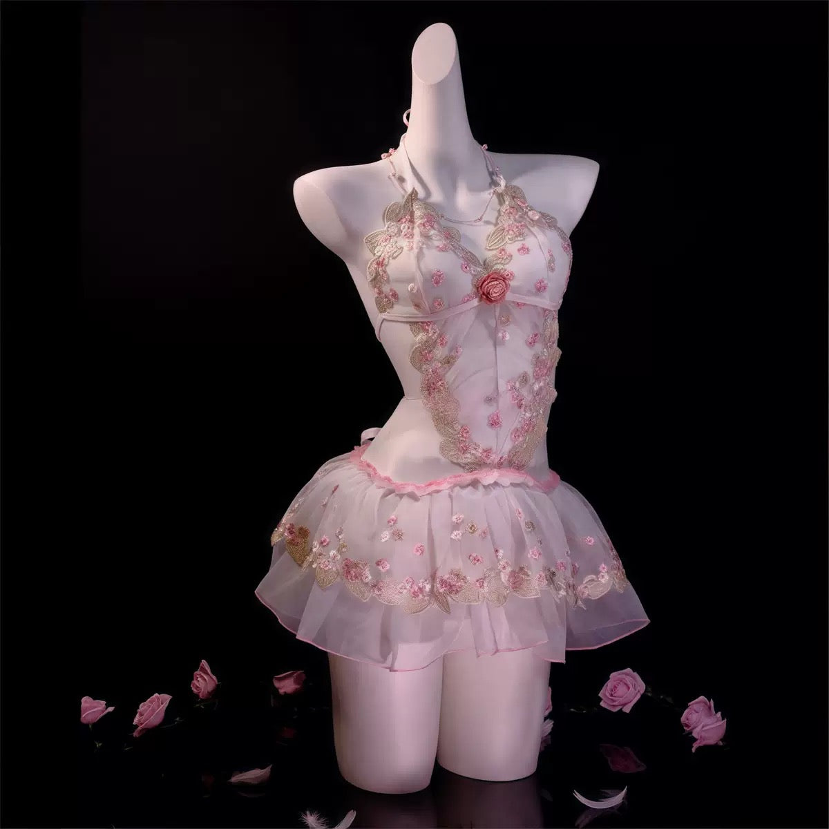 Satin Bridal Nightgown - Embroidered Princess Lingerie Set | SERAPHINA