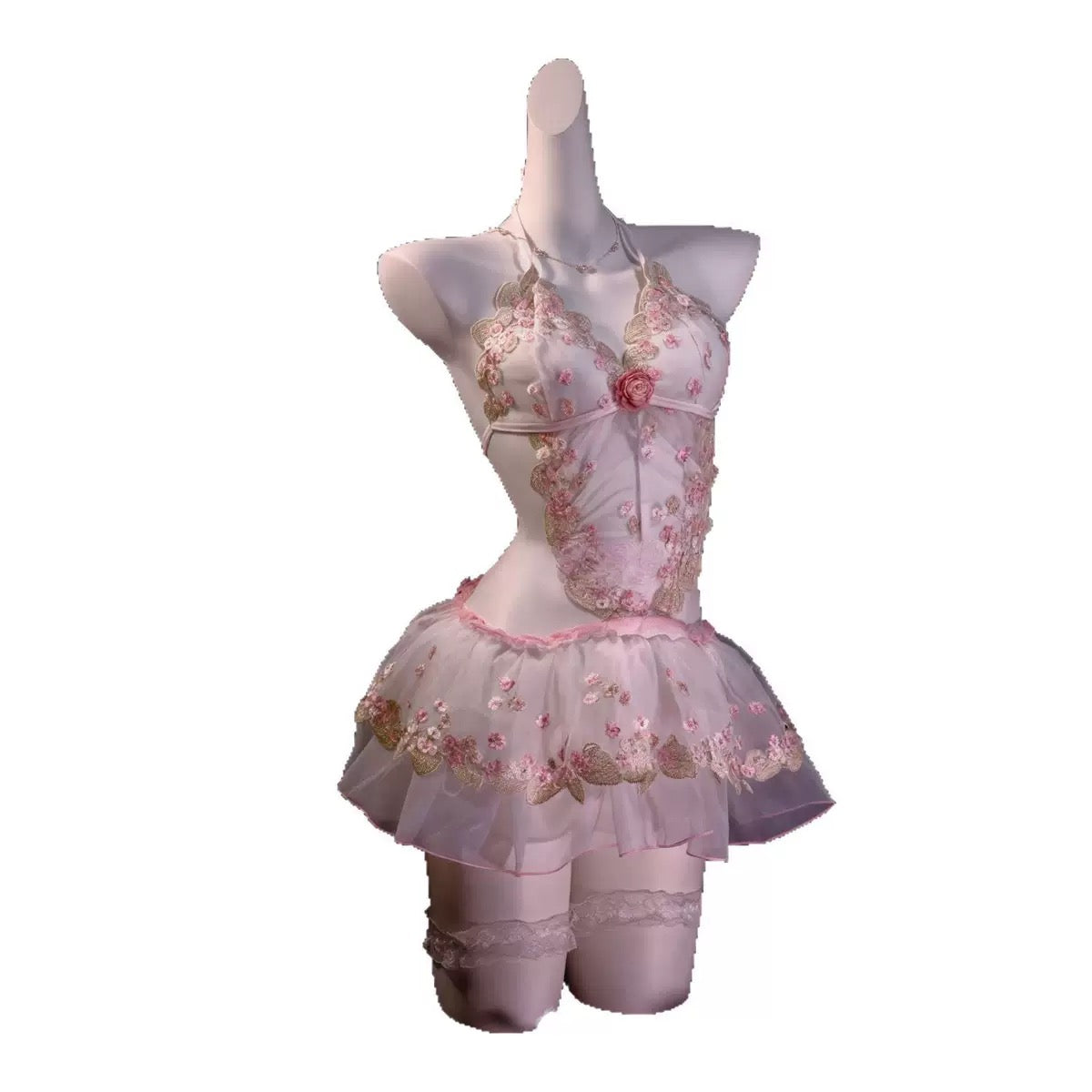 Satin Bridal Nightgown - Embroidered Princess Lingerie Set | SERAPHINA