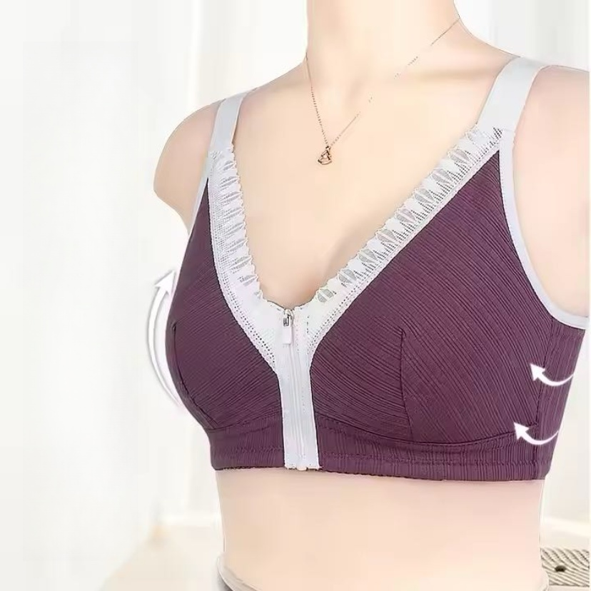 Front Open Zipper Bra