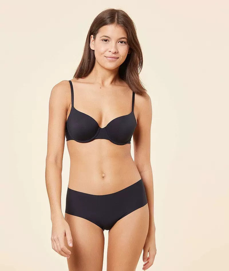 Bra Set Solid Push-Up Bra Adjustable Straps Plus Size Bra and Panties Set