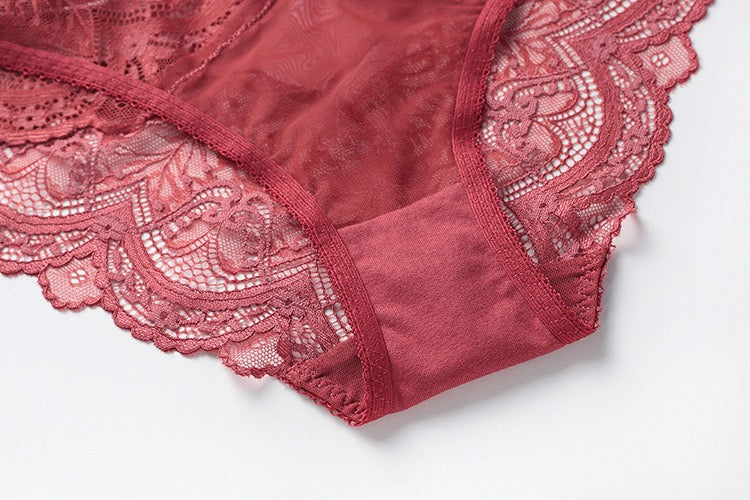 Women's Ultra-Thin Transparent Floral Lace Bra Set Strapless Wire-Free Large Bust Minimizer Sexy Bikini XL Waist Low-Rise