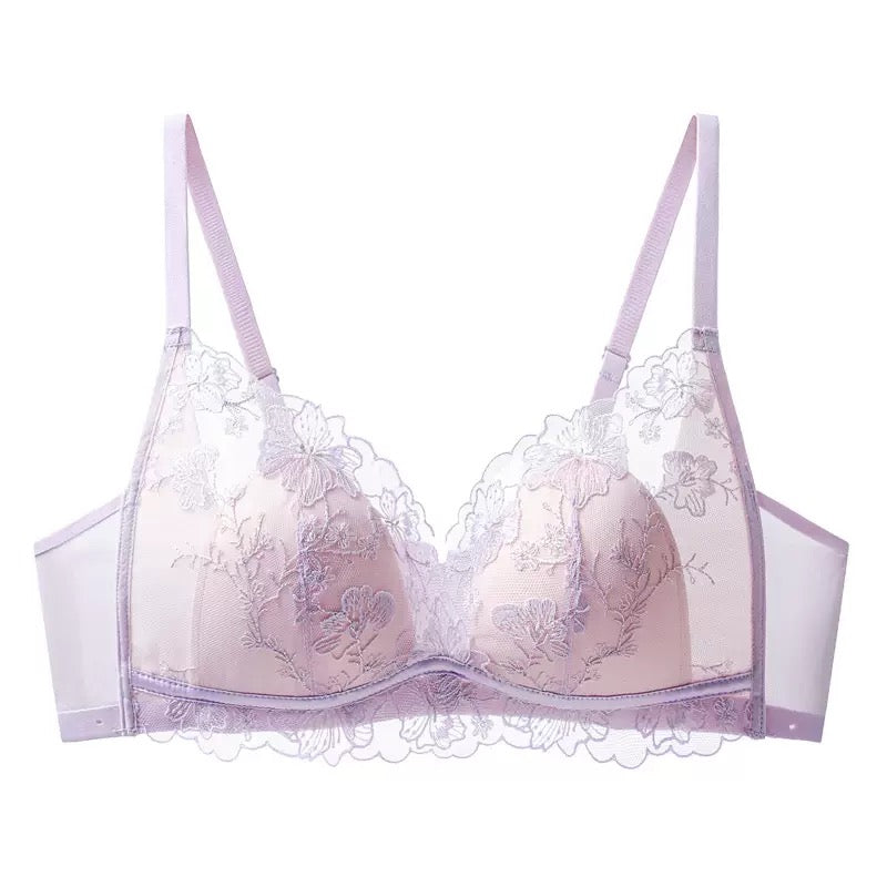 Sexy French Lace Bralette - Youthful Minimizing Bra with Wireless Support