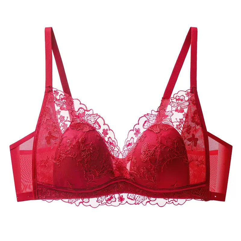 Sexy French Lace Bralette - Youthful Minimizing Bra with Wireless Support