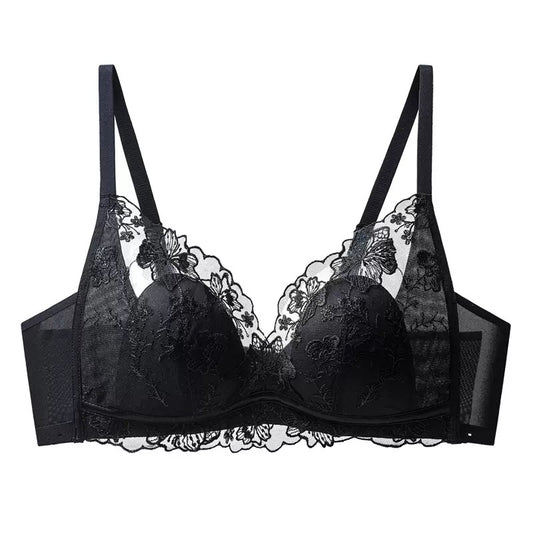 Sexy French Lace Bralette - Youthful Minimizing Bra with Wireless Support