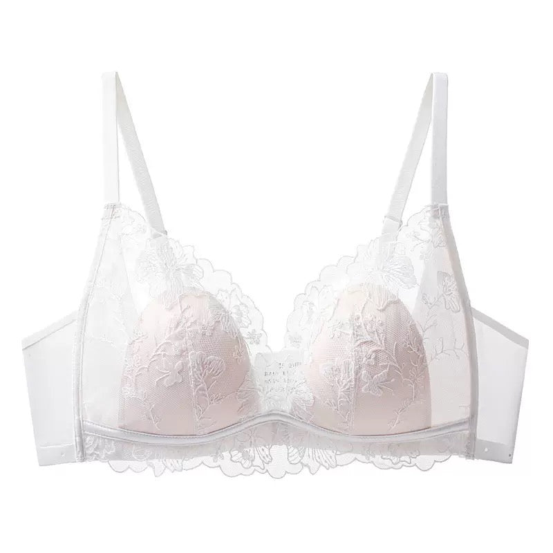 Sexy French Lace Bralette - Youthful Minimizing Bra with Wireless Support