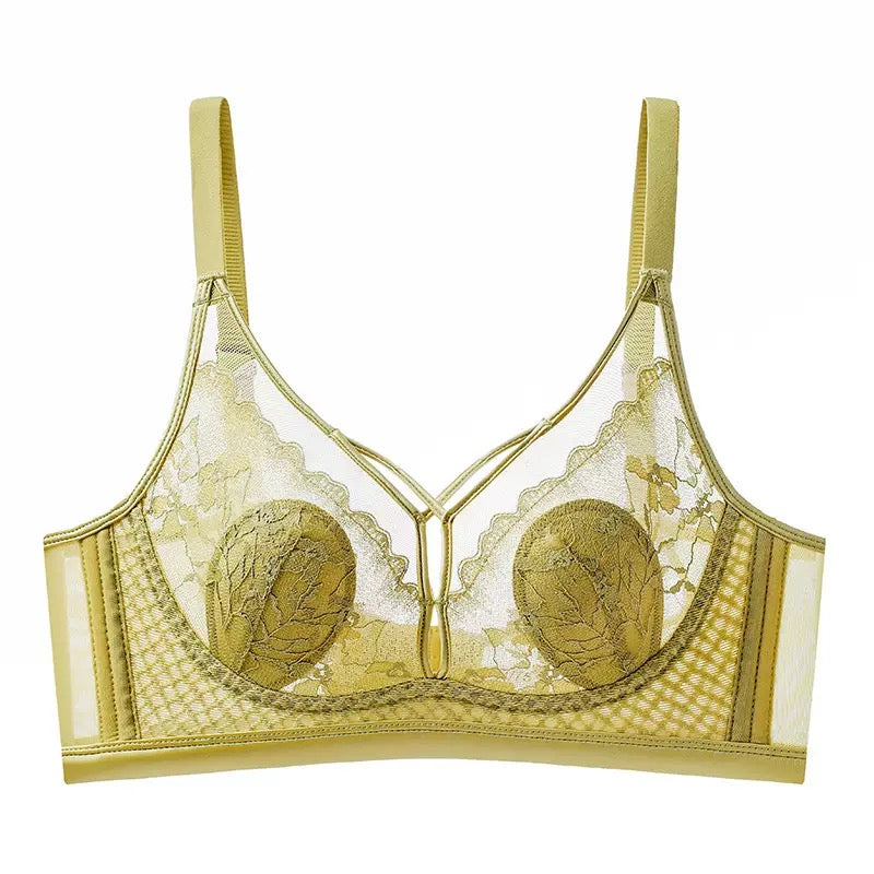 Breasts Contracting Bra Rabbit Ears Women's Ultra-Thin Summer Seamless Breast Holding Anti-SAG Push up Upper Support Sexy
