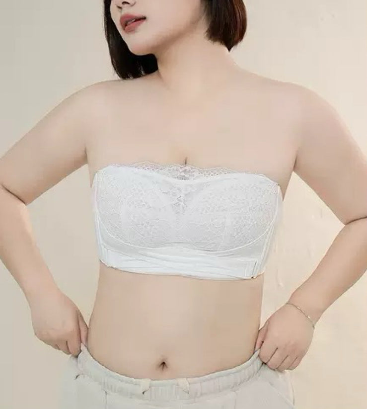 Plus Size Front-Closure Anti-Slip Strapless Bra - Seamless, Lightweight & Breathable Uplift Bustier