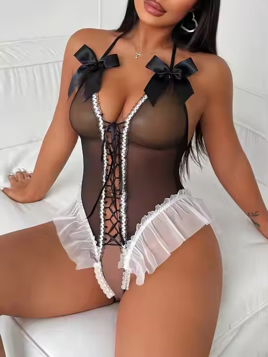 Sexy Night Dress Crotchless Lingerie