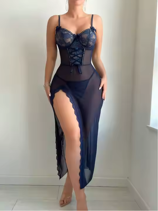 See-through Split Mesh Sexy Lingerie