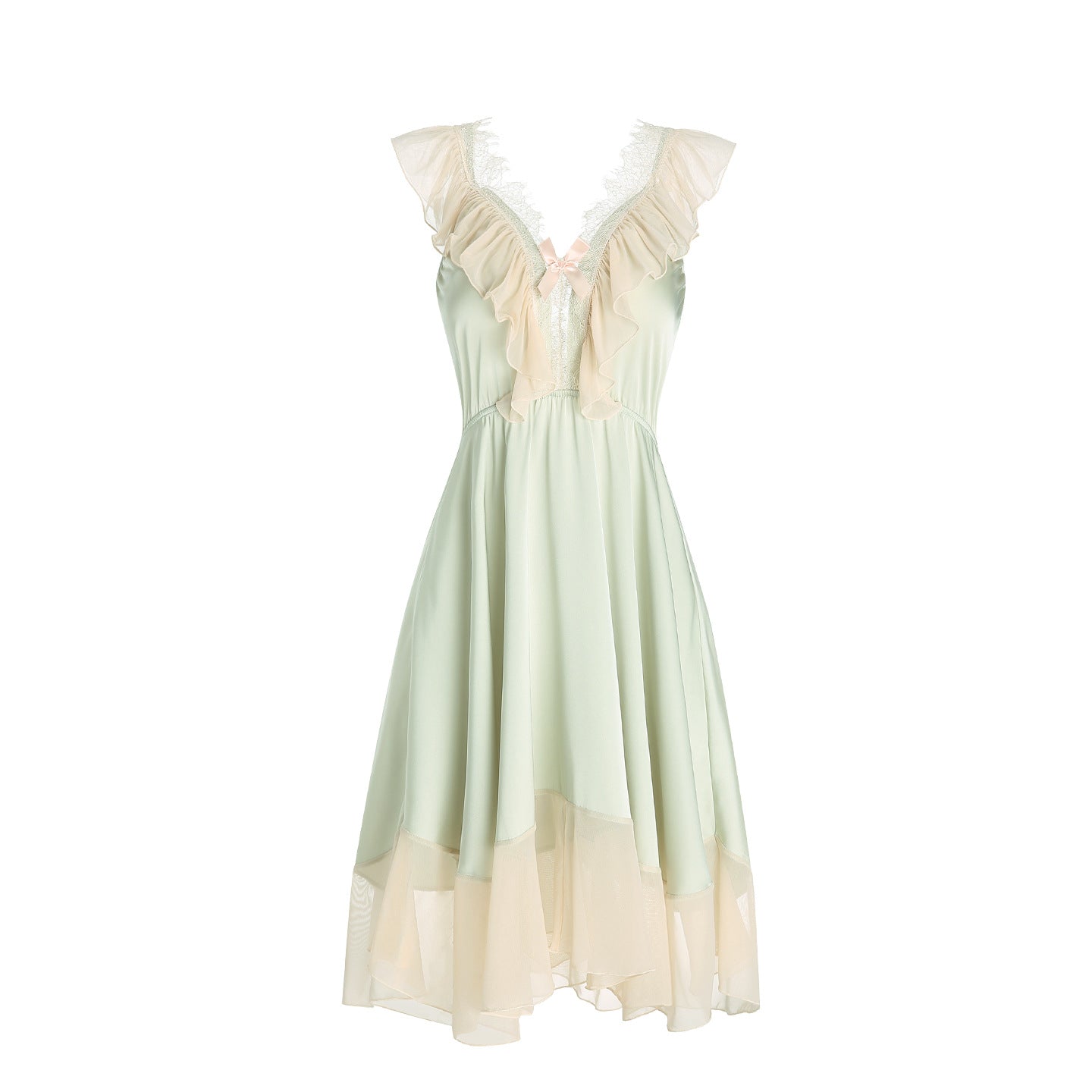 Lace Bow-Detail Shapewear Sleepdress Set