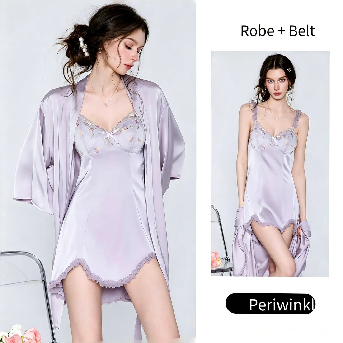 Satin Deep V Sleep Dress