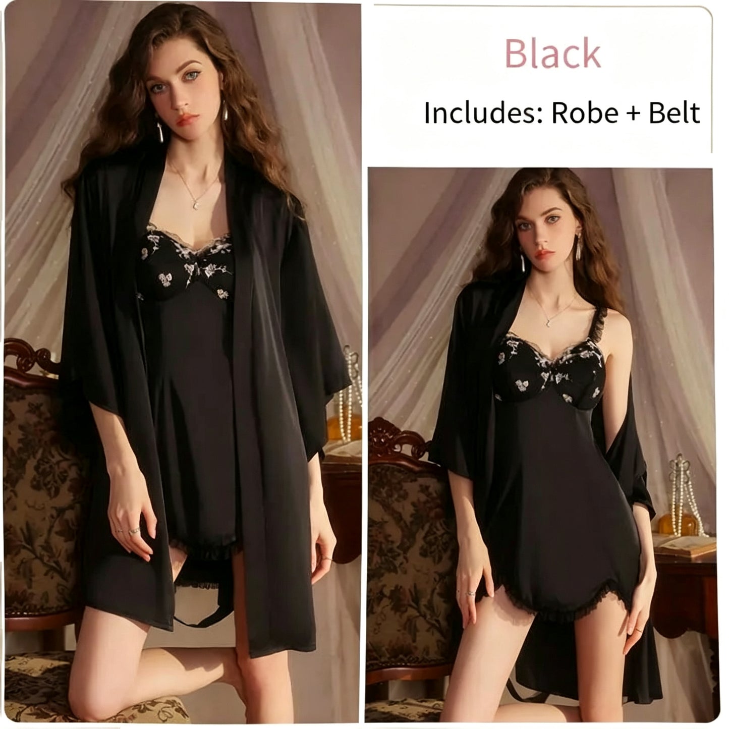 Satin Deep V Sleep Dress