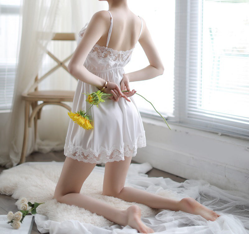Lace Deep V-Neck Camisole Dress