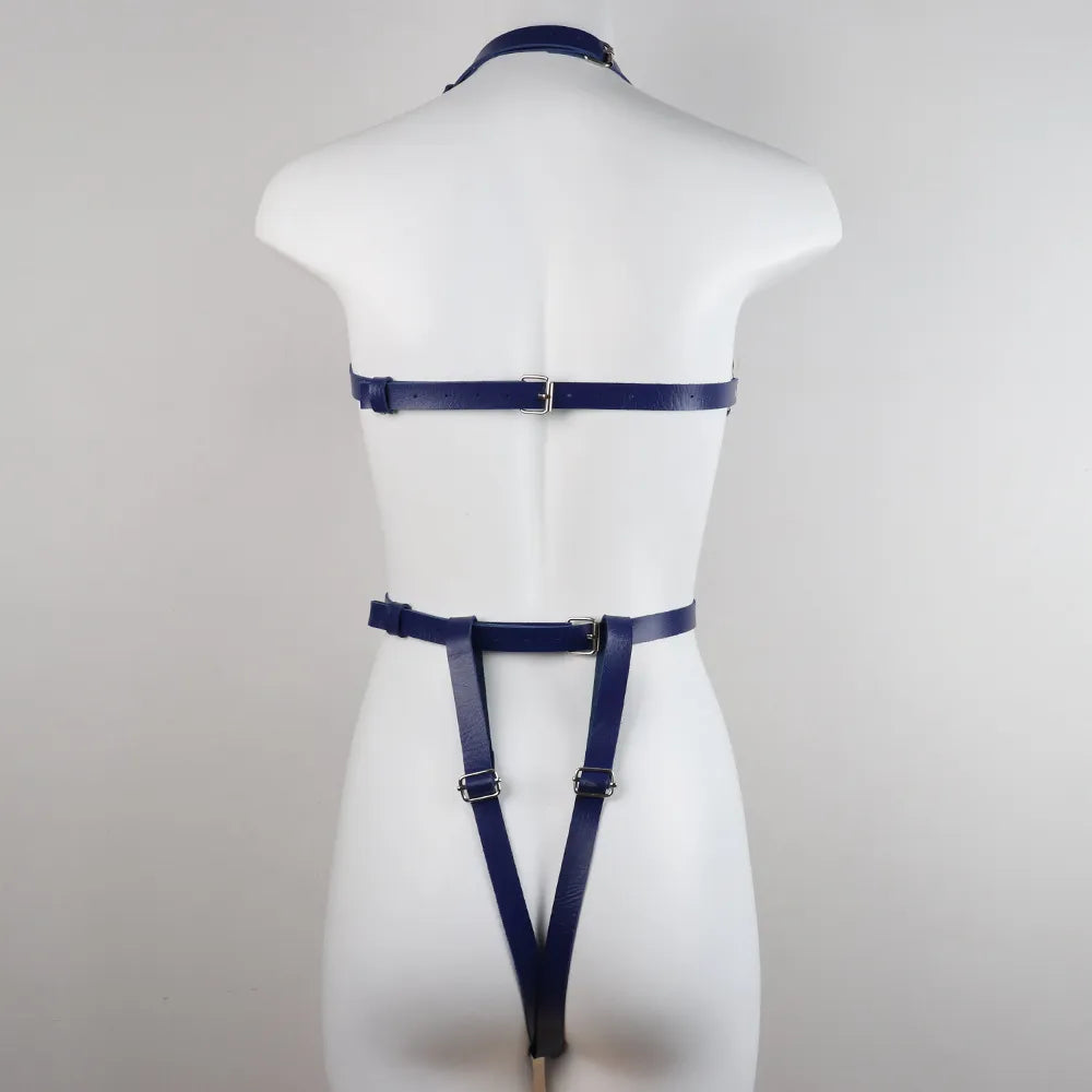 Leather Chain Bondage Bodysuit