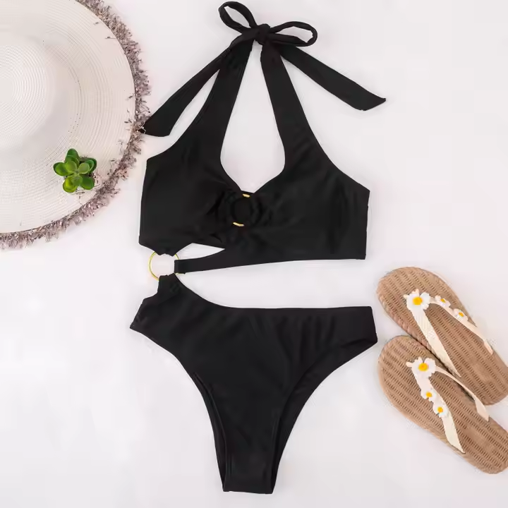 Lace-Up Halter Bandage Swimwear