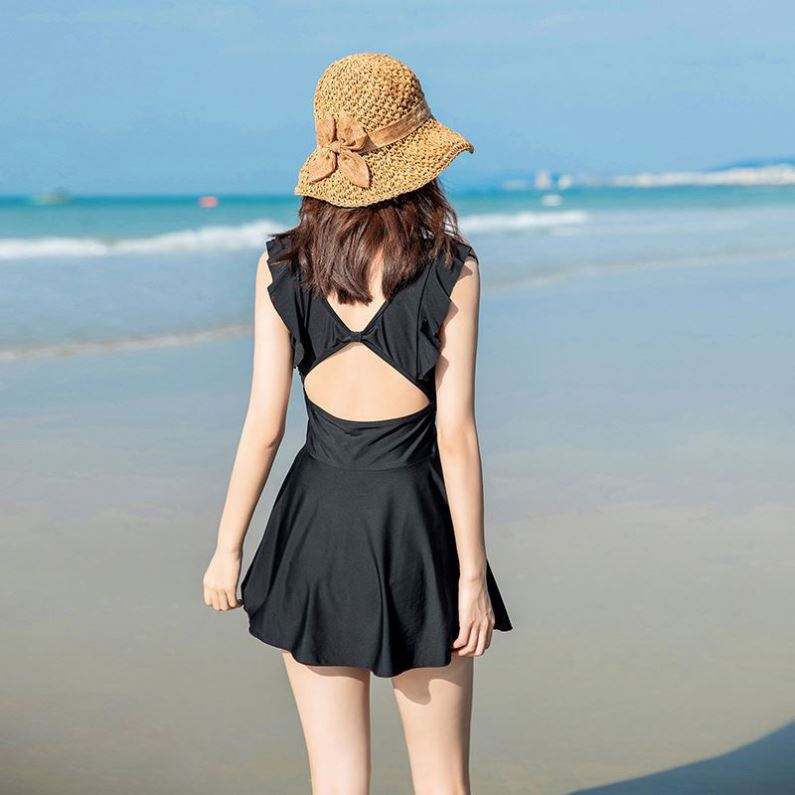 V-Neck One-Piece Swimsuit