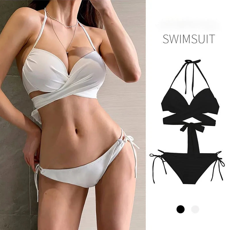 White Triangle Underwire Bikini Set