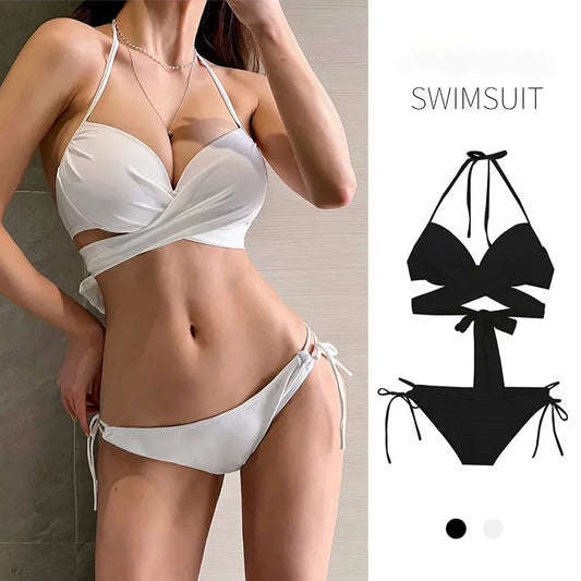 White Triangle Underwire Bikini Set