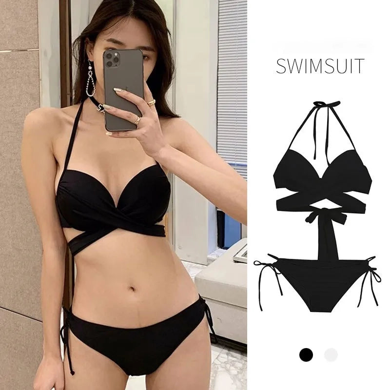 White Triangle Underwire Bikini Set