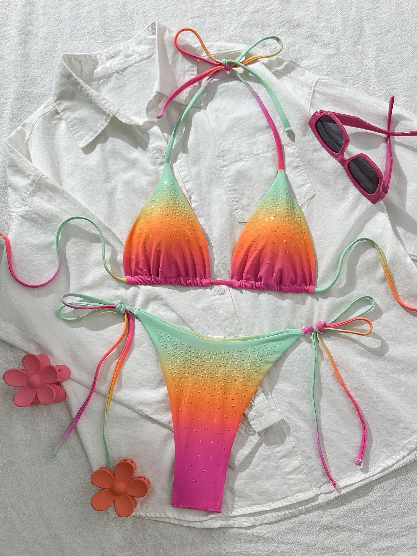 Colorful Tie-side Bikini