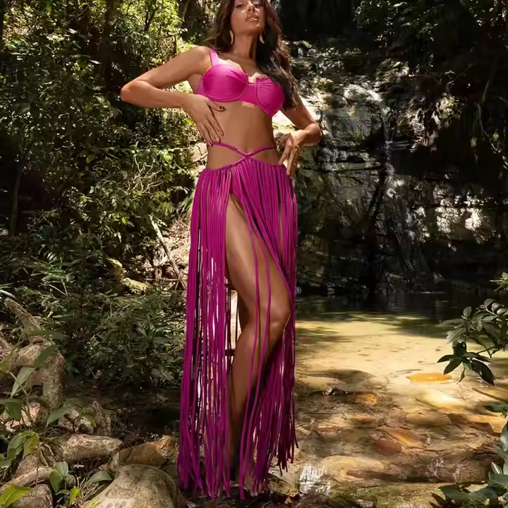 Sexy 3D Flower Bikini 3 Piece Swimwear