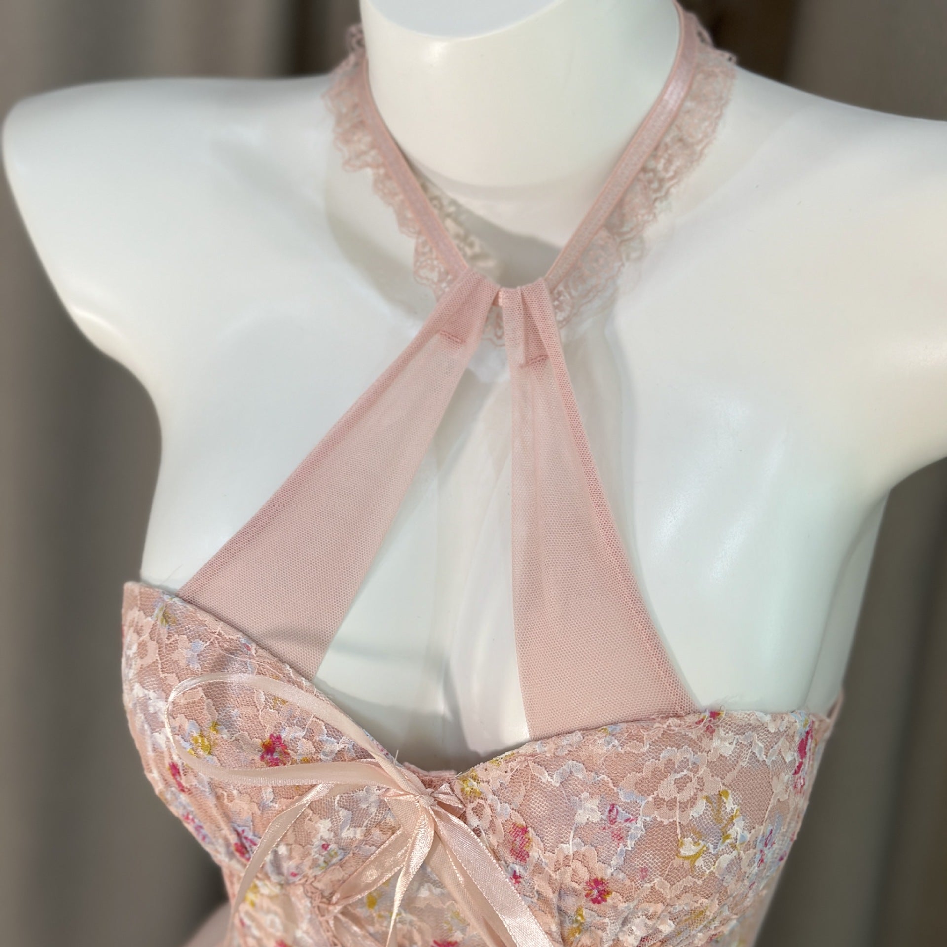 Model wearing Sweet Boned Sexy Lingerie Set demonstrating fit and style