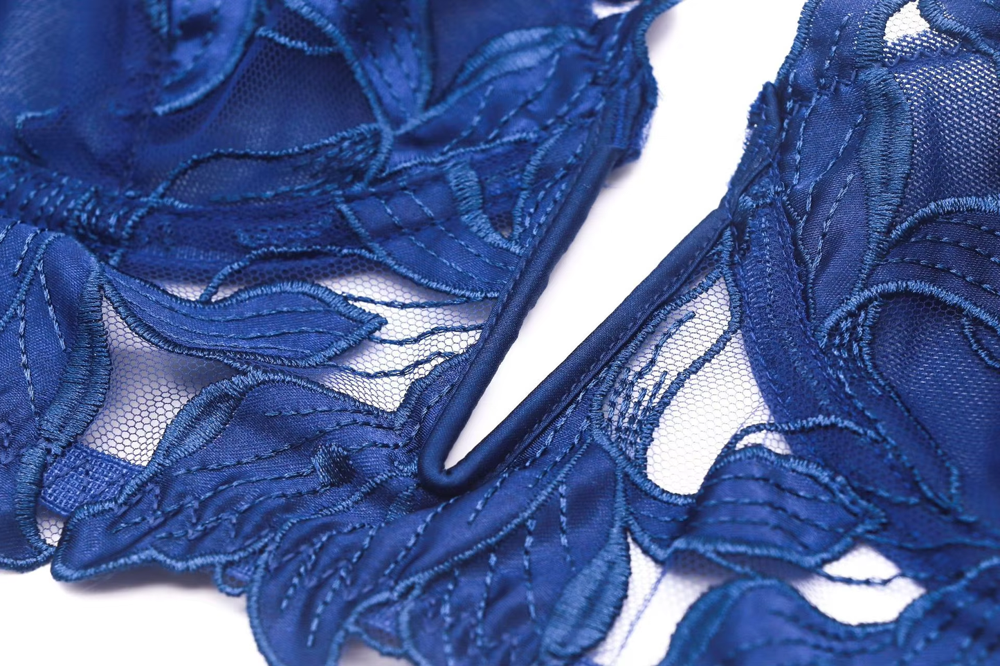 SERAPHINA Sexy Lace Lingerie Set - Deep V Push-Up Lily Embroidery Mesh Ultra-Thin Bra Set