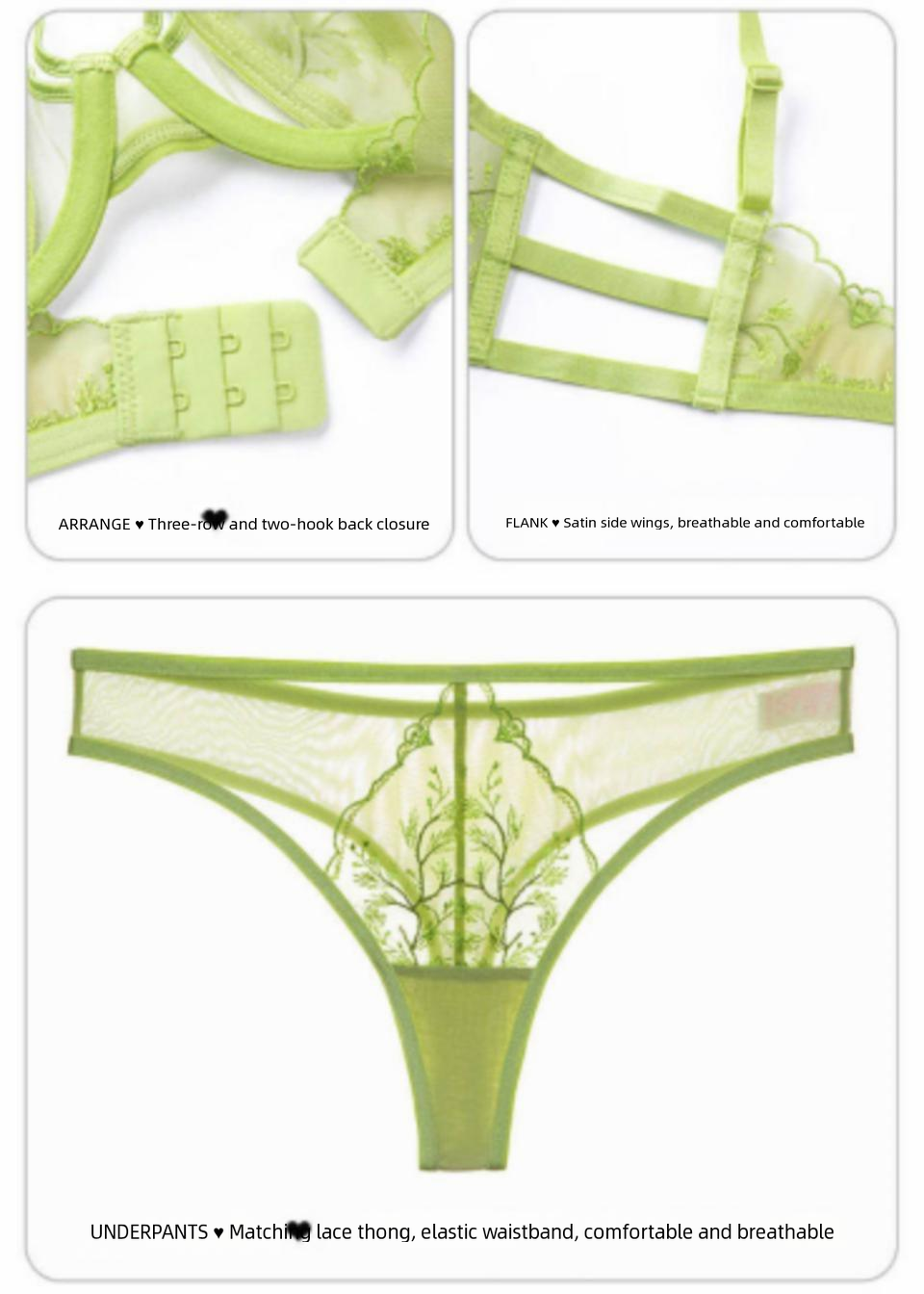 Lace Net Bra Thong Sets
