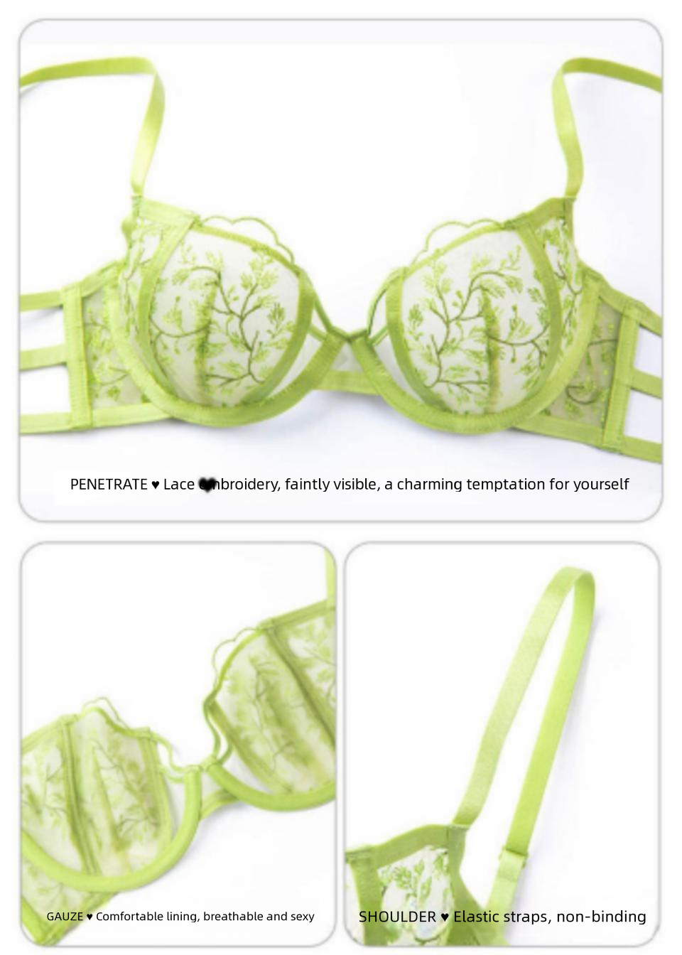 Lace Net Bra Thong Sets