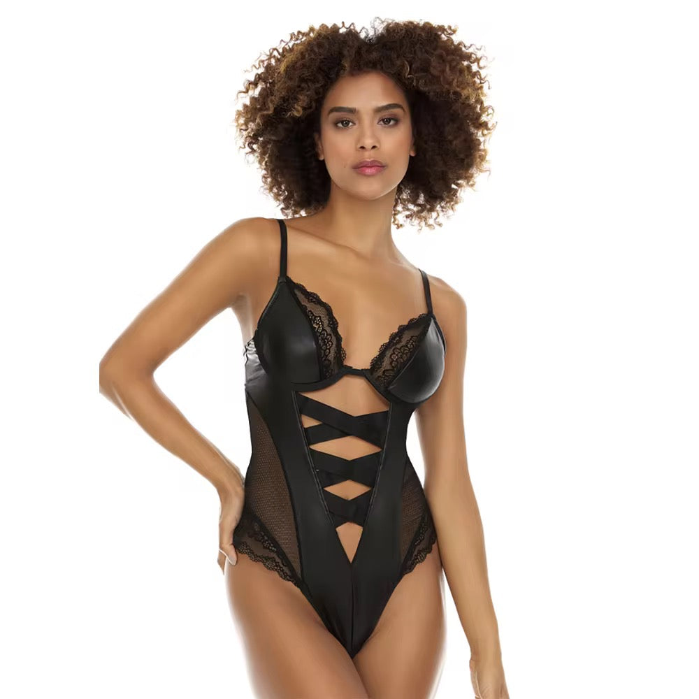 Laceup Bodysuit One-piece Sex Lingerie