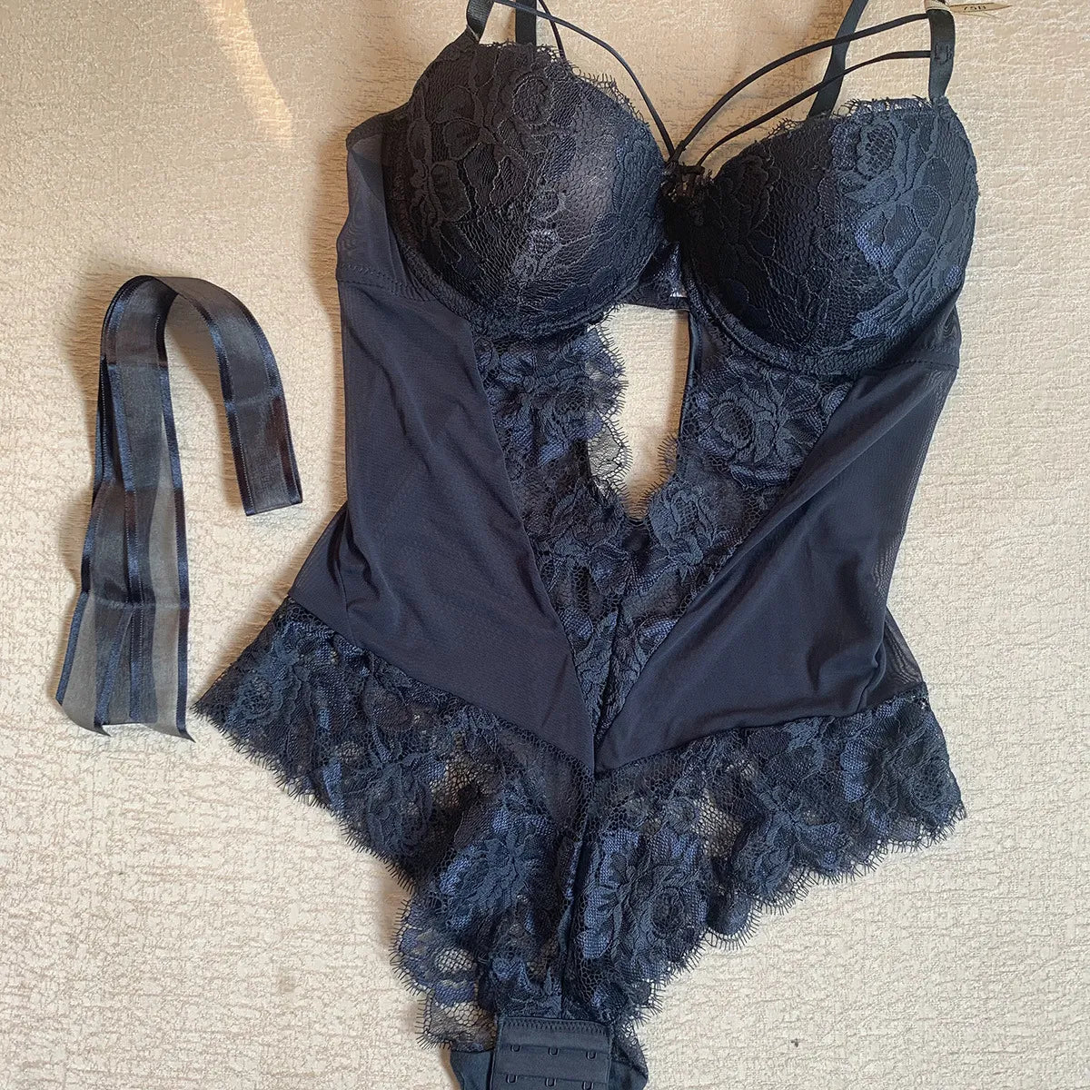 French Lace Bodysuit with Bow