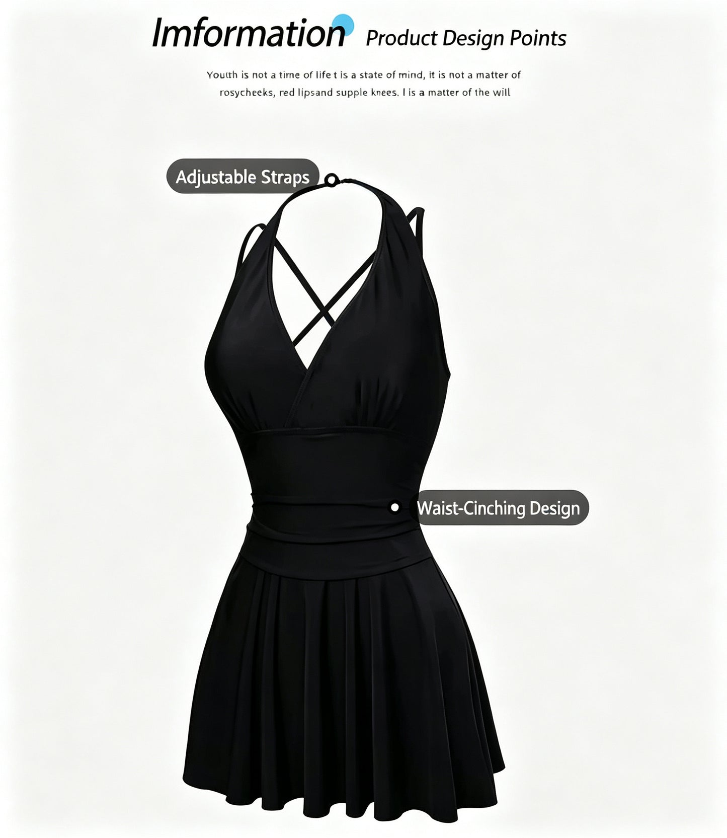 High Elastic Slimming One-Piece Swimsuit with Padded Cups