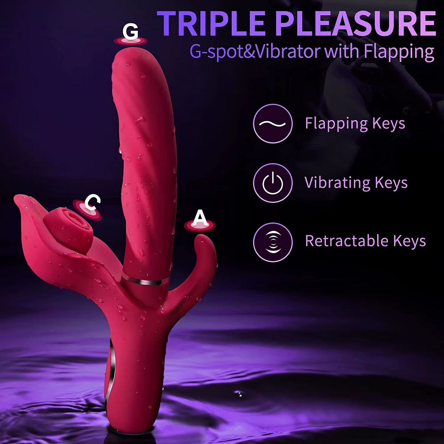 3 in 1 Vibrator G Spot Dildo Sex Toy