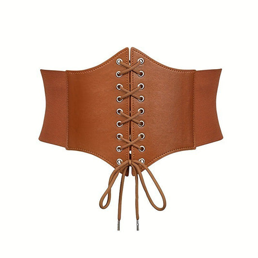 Elastic Costume Waist Belt Lace-up Tied Waspie Corset Belts
