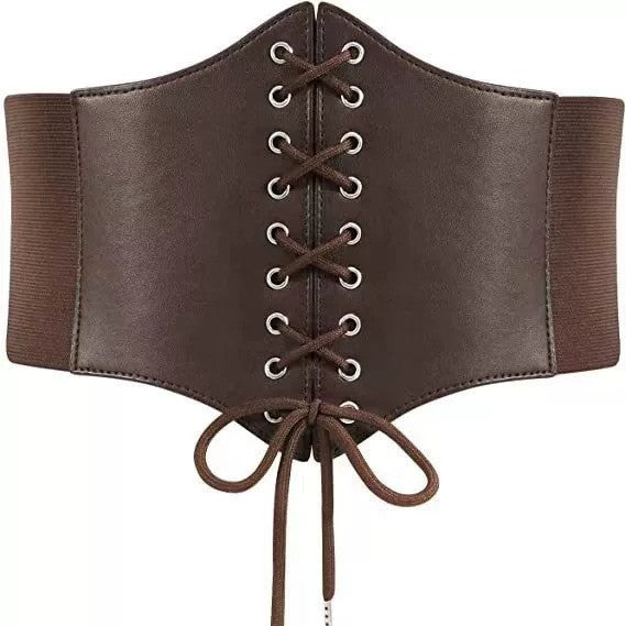 Elastic Costume Waist Belt Lace-up Tied Waspie Corset Belts