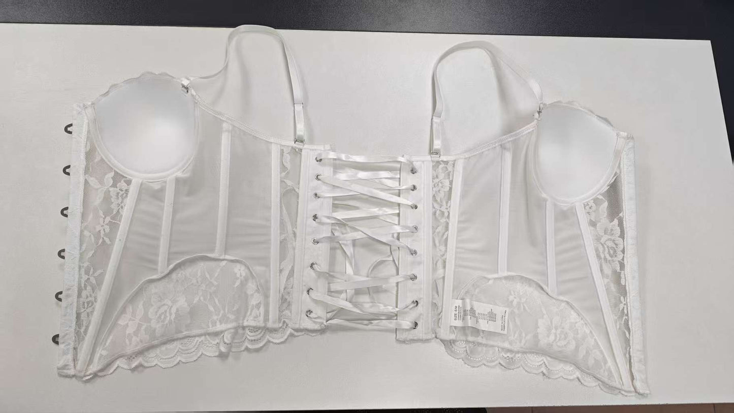 Lace Fishbone Shaping Bustier Top