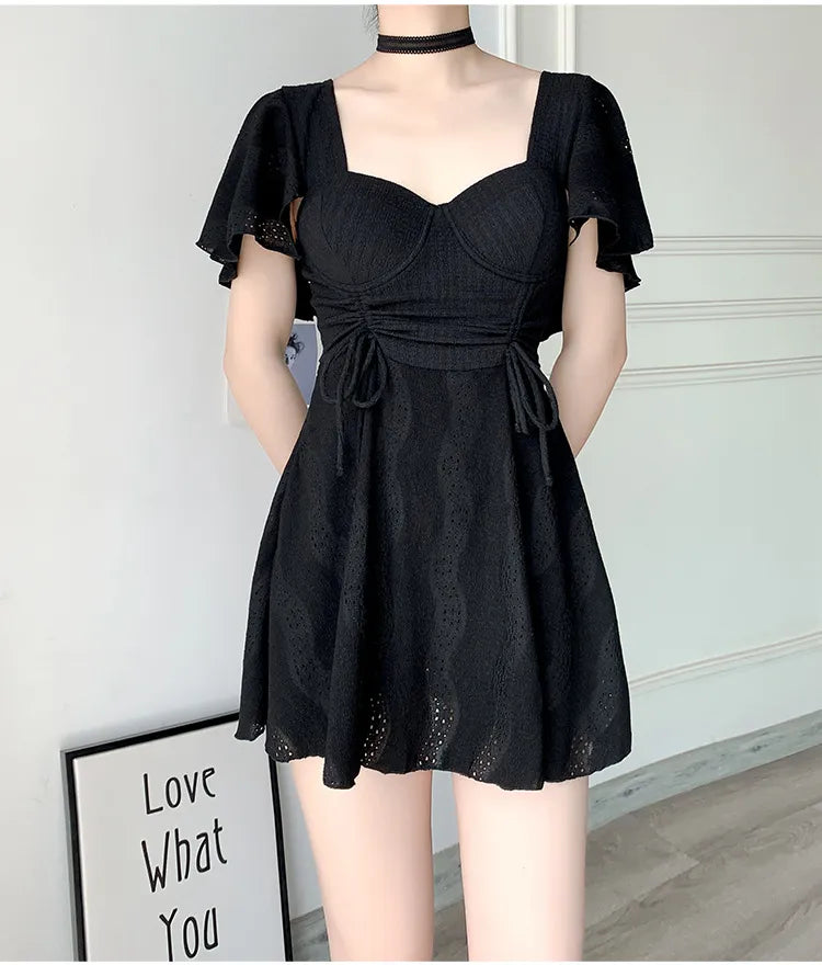 Women's One Piece Tummy Control Slimming Skirted Swimsuit