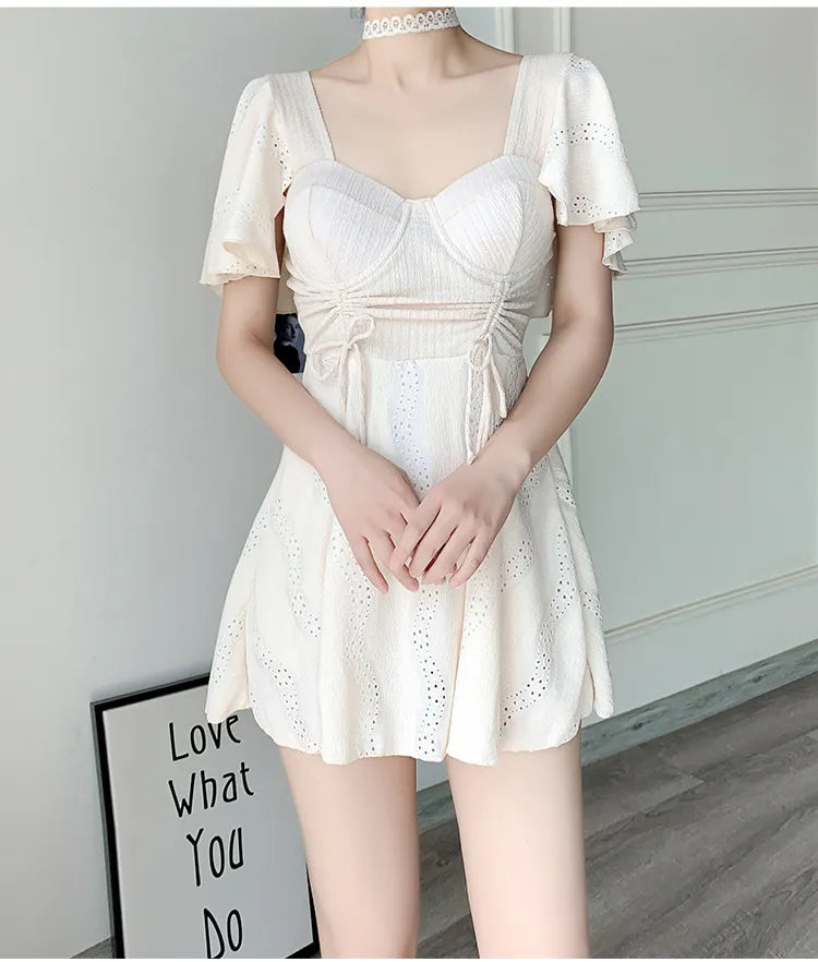 Women's One Piece Tummy Control Slimming Skirted Swimsuit